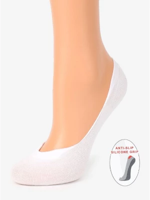 Bawełniane Stopki Damskie z Silikonem Cotton Anti-Slip White Marilyn