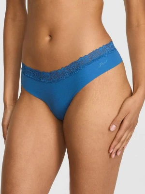 Bawełniane stringi niewidoczne pod ubraniem Victoria's Secret Niebieski