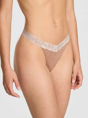 Bawełniane stringi z koronką Victoria's Secret