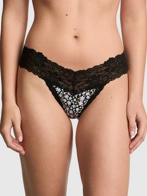 Bawełniane stringi z koronkowym wykończeniem Victoria's Secret