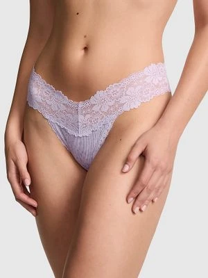 Bawełniane stringi z koronkowym wykończeniem Victoria's Secret