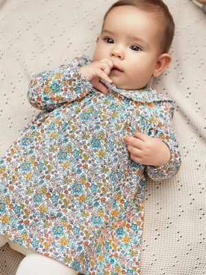 Bawełniane sukienko-body niemowlęce w kwiaty 5.10.15.