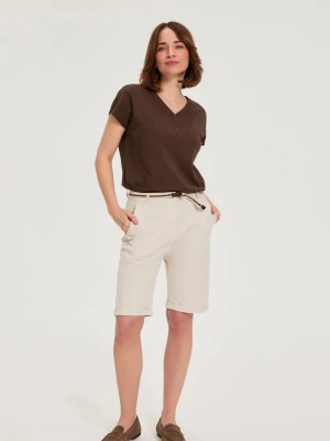 Bawełniane szorty beżowe Moodo