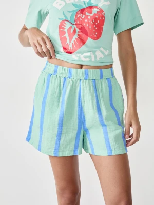 Bawełniane szorty piżamowe w paski Etam