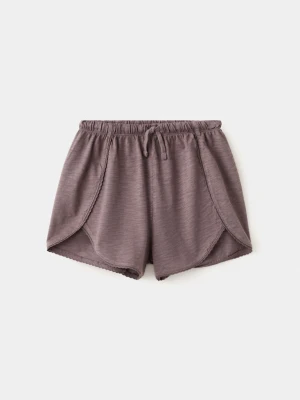 Bawełniane szorty z koronką purpurowy - Dzieci - lata - MANGO KIDS