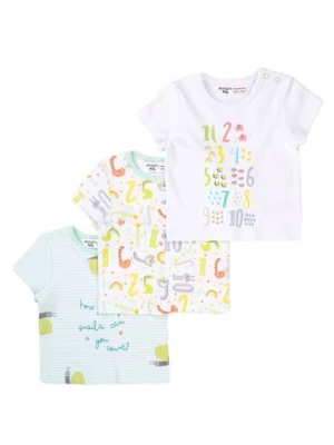 Bawełniane T-shirty niemowlęce w cyferki 3-pak Minoti
