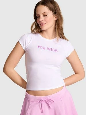PINK Bawełniany baby tee Victoria's Secret