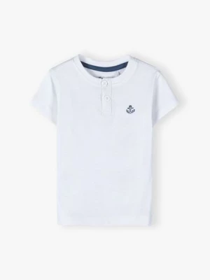 Bawełniany biały T-shirt dla chłopca 5.10.15.