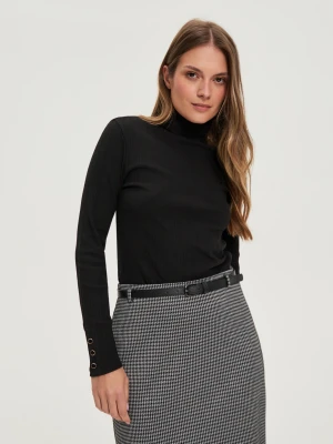 Bawełniany golf czarny Moodo