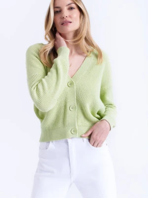 Bawełniany kardigan pastelowa zieleń Greenpoint