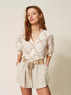 BAWEŁNIANY KARDIGAN Z NADRUKIEM TWINSET