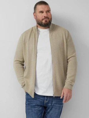 Bawełniany kardigan ze stójką i naszywką z logo s.Oliver beżowy