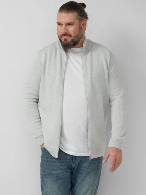 Bawełniany kardigan ze stójką i naszywką z logo s.Oliver szary