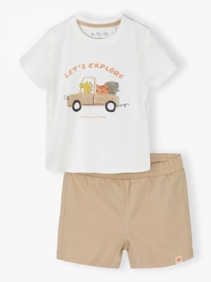 Bawełniany komplet niemowlęcy - t-shirt + szorty 5.10.15.