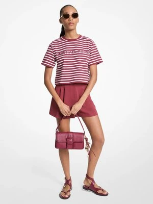 Zdjęcie produktu Bawełniany krótki T-shirt w paski z logo Michael Kors