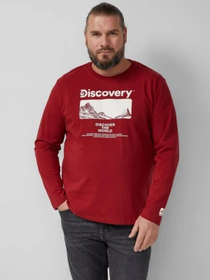 Bawełniany longsleeve z grafiką Discovery Channel® s.Oliver czerwony