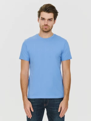 Bawełniany niebieski t-shirt z okrągłym dekoltem Pako Lorente