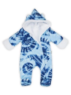 Bawełniany pajac niemowlęcy we wzory niebieski Nicol