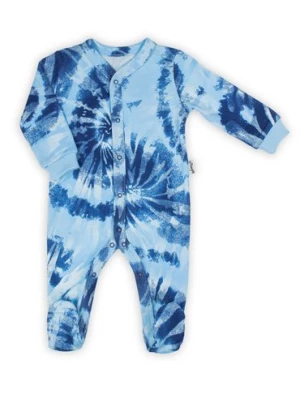 Bawełniany pajac niemowlęcy we wzory niebieski Nicol