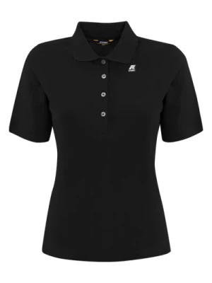 Bawełniany Polo Shirt Krótki Rękaw Czarny K-Way