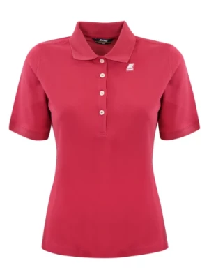 Bawełniany Polo Shirt Różowy Krótki Rękaw K-Way