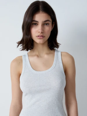 Bawełniany prążkowany podkoszulek Etam