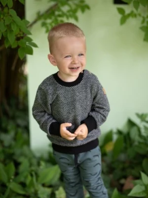 Bawełniany sweter chłopięcy - czarny Pinokio