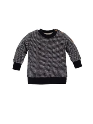 Bawełniany sweter niemowlęcy z guziczkami - czarny Pinokio