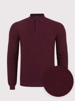 Bawełniany sweter polo w kolorze bordowym Pako Lorente