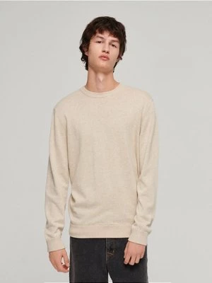 Bawełniany sweter regular fit beżowy House
