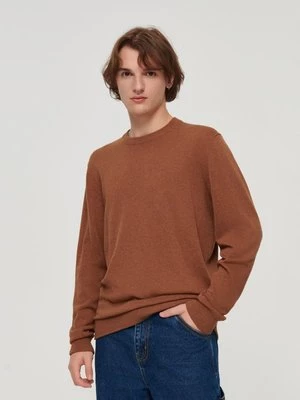 Bawełniany sweter regular fit brązowy House
