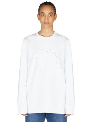 Bawełniany Sweter z Logo Rhinestone Stella McCartney