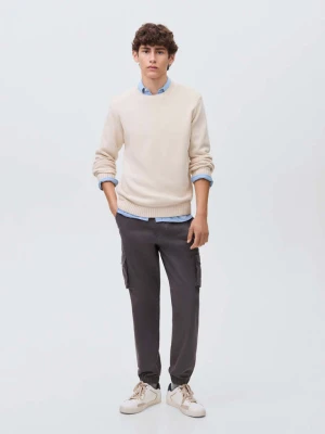 Zdjęcie produktu Bawełniany sweter z serii basic beżowy - Teen - - MANGO TEEN