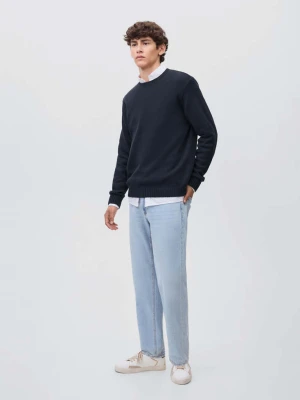 Zdjęcie produktu Bawełniany sweter z serii basic granatowy - Teen - - MANGO TEEN