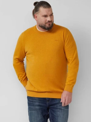 Bawełniany sweter z wyszywanym logo s.Oliver żółty