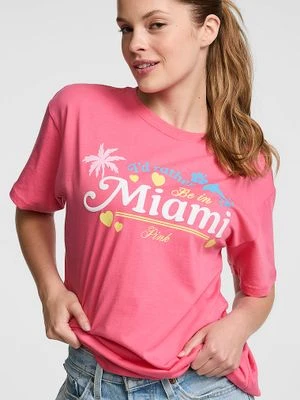 Bawełniany T-shirt Campus Cotton Victoria's Secret