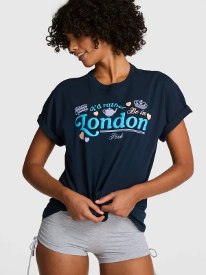 Bawełniany T-shirt Campus Cotton Victoria's Secret