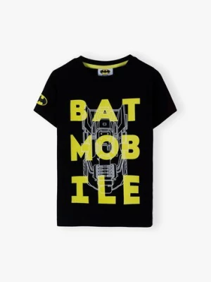 Bawełniany t-shirt chłopięcy czarny Batman