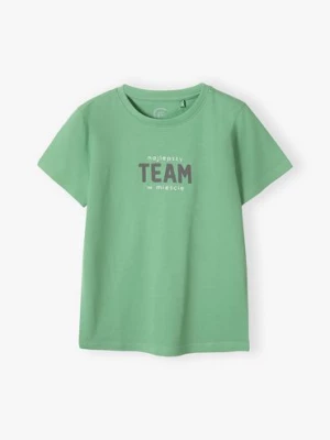 Bawełniany t-shirt chłopięcy z napisem najlepszy Team w mieście Family Concept by 5.10.15.