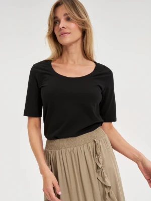 Bawełniany t-shirt czarny Moodo