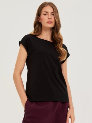 Bawełniany t-shirt czarny Moodo
