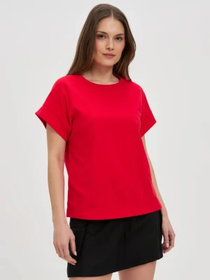 Bawełniany t-shirt czerwony Moodo