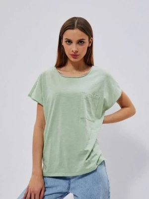 Bawełniany t-shirt damski zielony Moodo