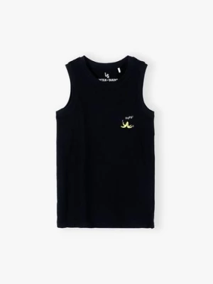 Bawełniany T-shirt dla chłopca - czarny Lincoln & Sharks by 5.10.15.