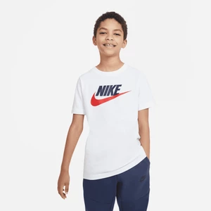 Bawełniany T-shirt dla dużych dzieci Nike Sportswear - Biel