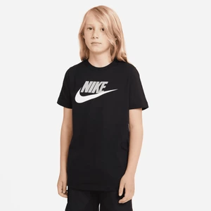 Bawełniany T-shirt dla dużych dzieci Nike Sportswear - Czerń