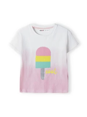 Bawełniany t-shirt dla niemowlaka dip dye z cekinami Minoti