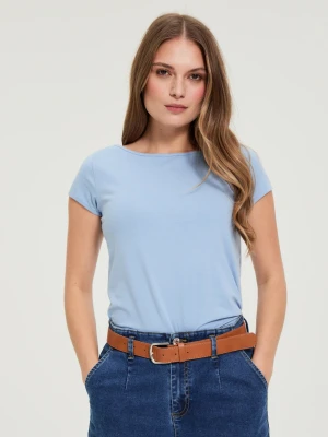 Bawełniany t-shirt niebieski Moodo