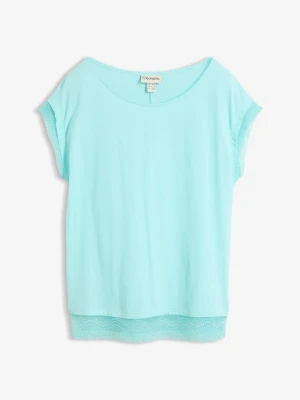 Bawełniany T-shirt o kroju pudełkowym, z czystej bawełny organicznej BonPrix niebieski