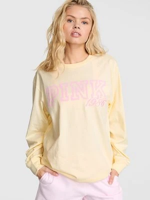 PINK Bawełniany T‑shirt z długim rękawem Victoria's Secret